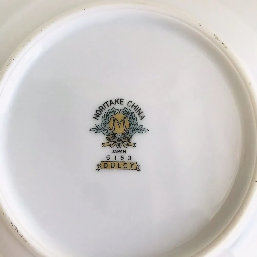 Noritake China 5153 DULCY 2 Soup Bowl Made In Japan Ivory Floral Gold Edge